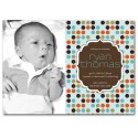 Metallic Polka-Dots Baby Announcement