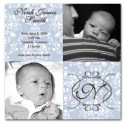 2 Photo Vintage Announcement - Blue