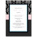 Polka Dots and Damask Ribbon Invite