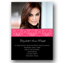 5x7 Black and Pink Damask