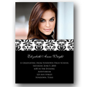 5x7 Black and White Damask