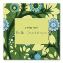 Green Floral Notecard - flat card